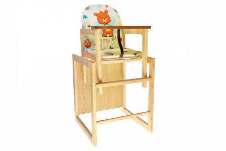 Детский деревянный стульчик для кормления, стульчик-трансформер  "Медвежонок".