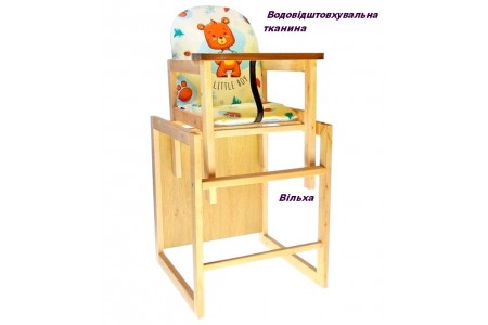 Детский деревянный стульчик для кормления, стульчик-трансформер  "Медвежонок". Детский деревянный стульчик для кормления, стульчик-трансформер  "Медвежонок".