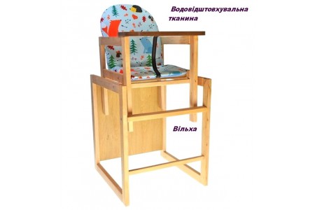 Детский деревянный стульчик для кормления, стульчик-трансформер  "Лесочек". Детский деревянный стульчик для кормления, стульчик-трансформер  "Лесочек".